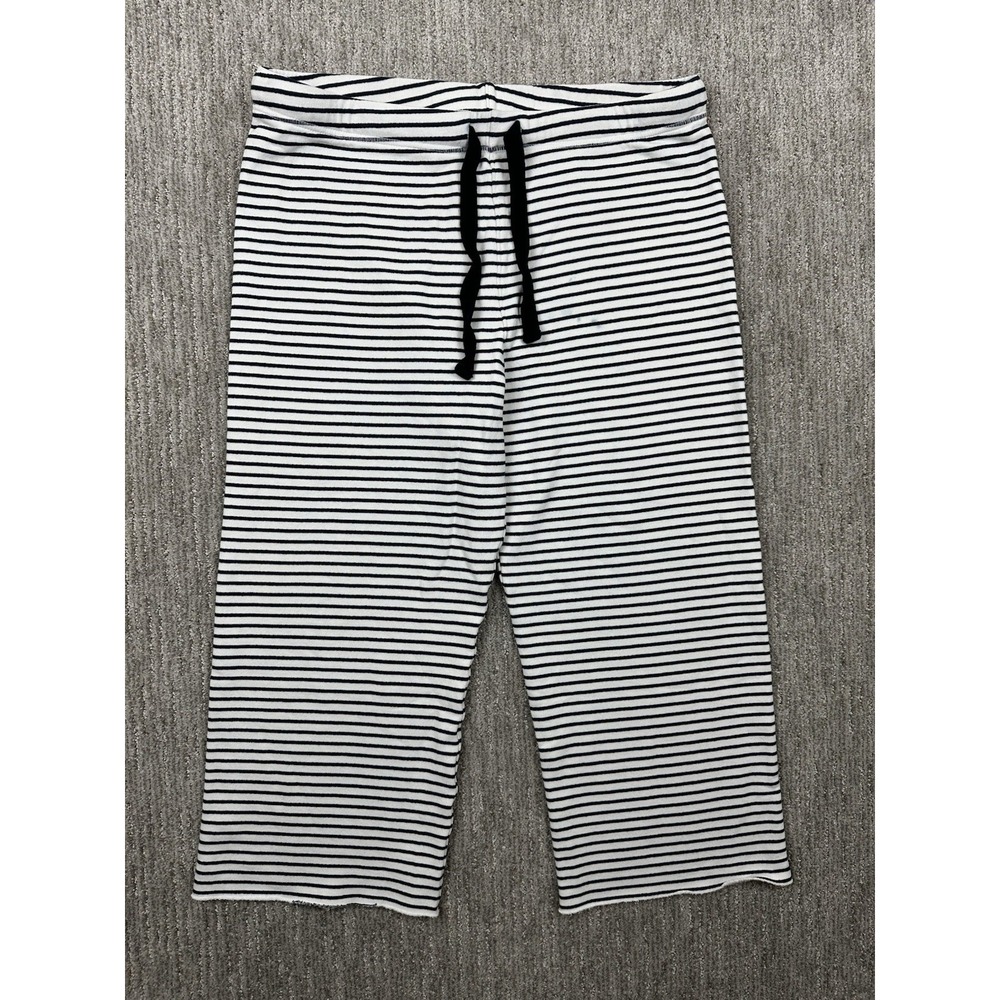 Frank and Eileen Catherine Favorite Sweatpants Womens Large Striped Crop Raw Hem